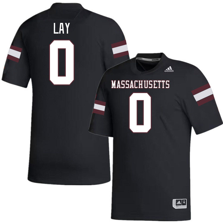 Massachusetts Minutemen #0 Jaelyn Lay College Football Jerseys Stitched-Black